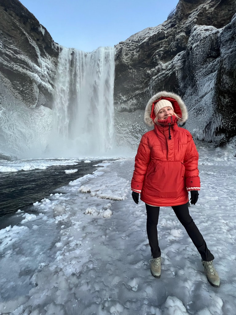 SkÃ³gafoss waterval IJsland Iceland winter ijs bevroren 
