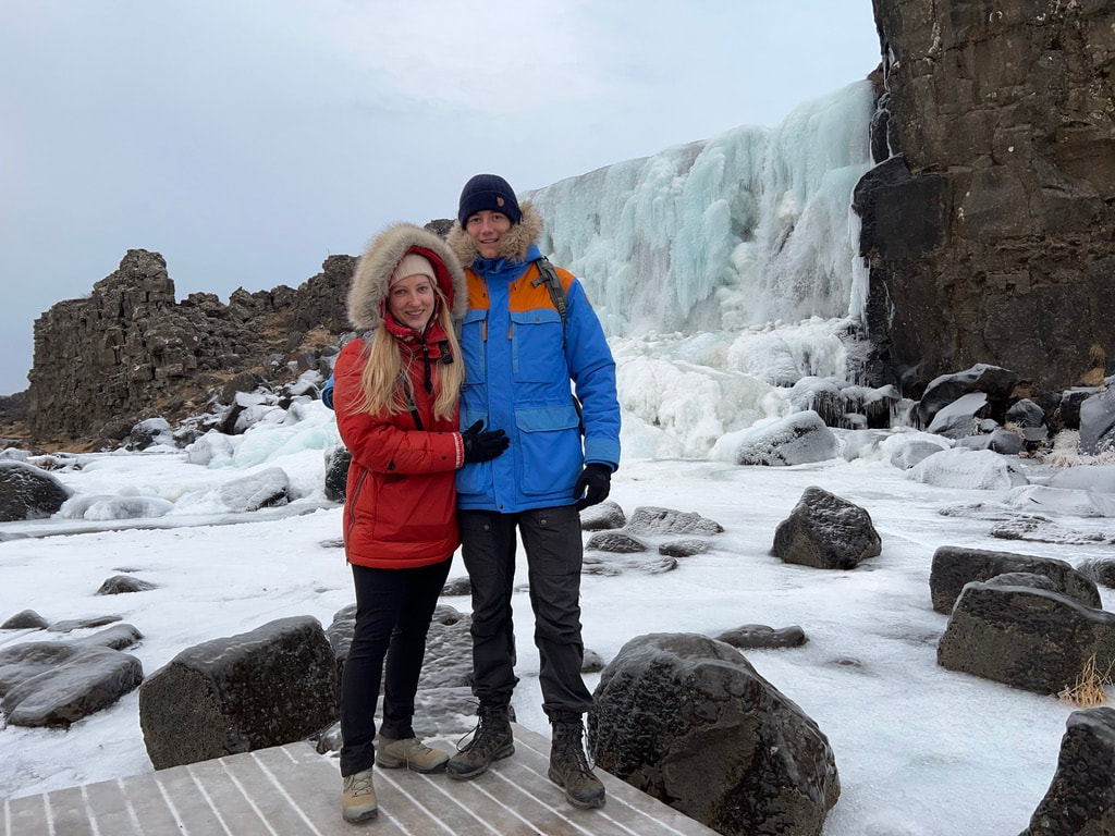 Ã–xarÃ¡rfoss hoge waterval IJsland Nationale park Ãžingvellir